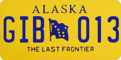 AK license plate GIB013