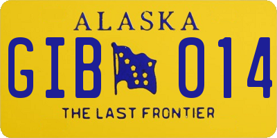 AK license plate GIB014