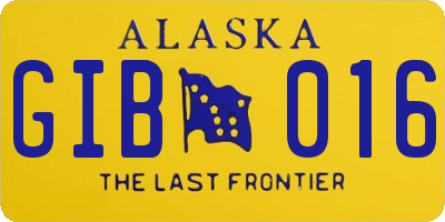 AK license plate GIB016