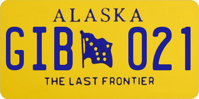 AK license plate GIB021
