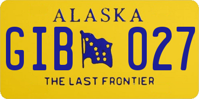 AK license plate GIB027