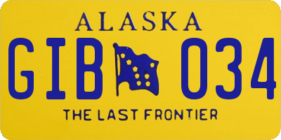 AK license plate GIB034
