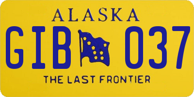 AK license plate GIB037