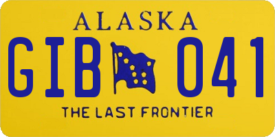 AK license plate GIB041