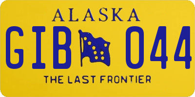 AK license plate GIB044