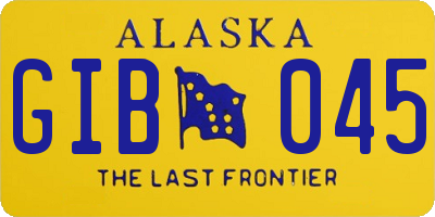 AK license plate GIB045