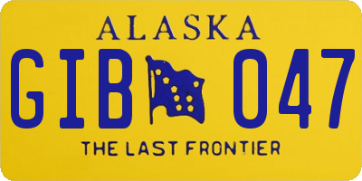 AK license plate GIB047