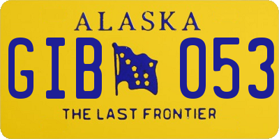 AK license plate GIB053
