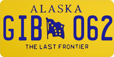 AK license plate GIB062