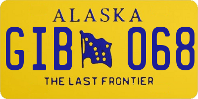 AK license plate GIB068