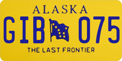 AK license plate GIB075