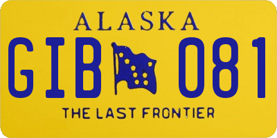 AK license plate GIB081