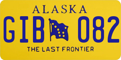 AK license plate GIB082