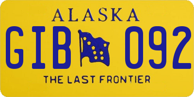 AK license plate GIB092