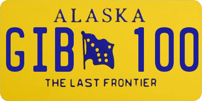 AK license plate GIB100