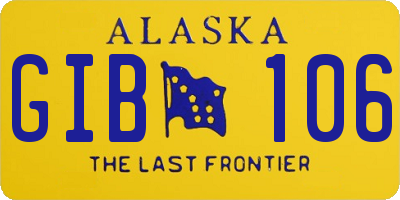 AK license plate GIB106
