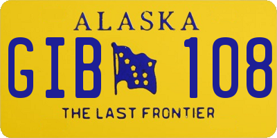 AK license plate GIB108