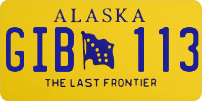 AK license plate GIB113