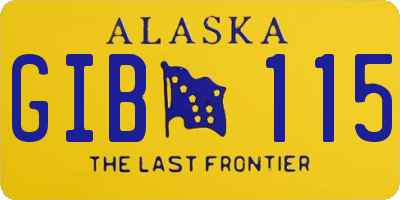 AK license plate GIB115