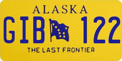 AK license plate GIB122