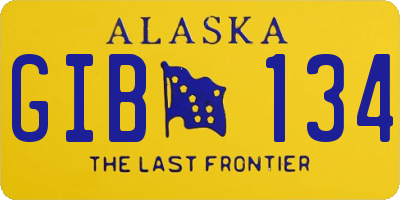AK license plate GIB134