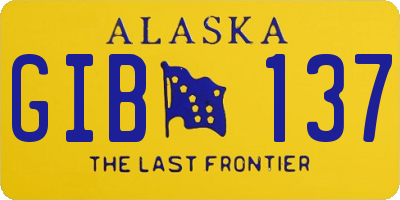 AK license plate GIB137