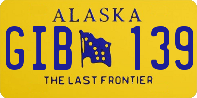 AK license plate GIB139