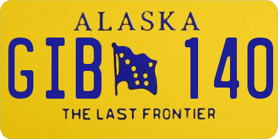 AK license plate GIB140