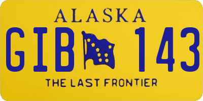 AK license plate GIB143