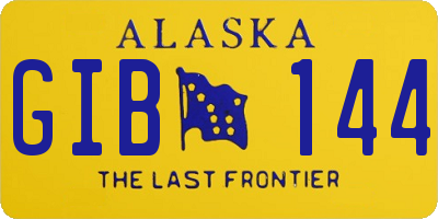 AK license plate GIB144