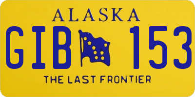 AK license plate GIB153