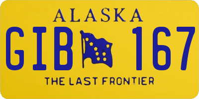 AK license plate GIB167