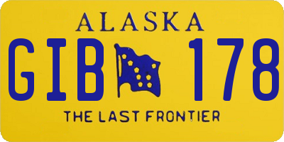 AK license plate GIB178