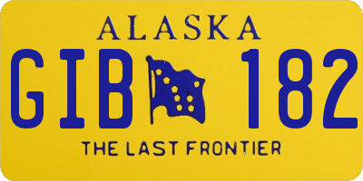 AK license plate GIB182