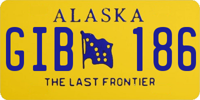 AK license plate GIB186