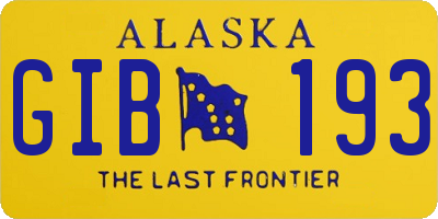 AK license plate GIB193