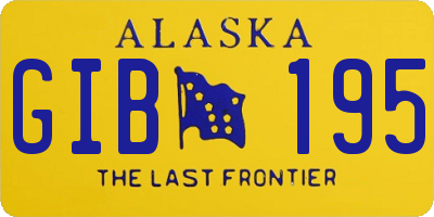 AK license plate GIB195