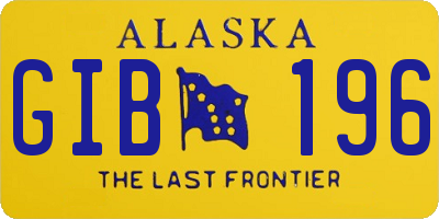 AK license plate GIB196