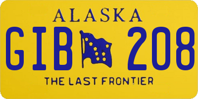 AK license plate GIB208