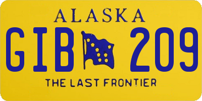 AK license plate GIB209