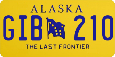 AK license plate GIB210