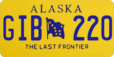 AK license plate GIB220