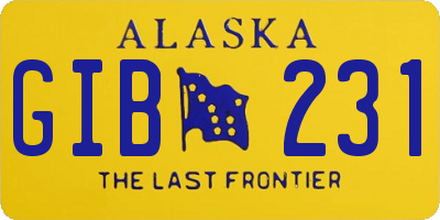 AK license plate GIB231