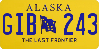 AK license plate GIB243