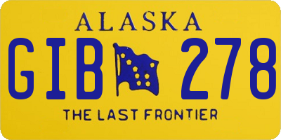 AK license plate GIB278