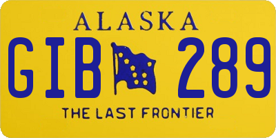AK license plate GIB289