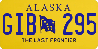 AK license plate GIB295