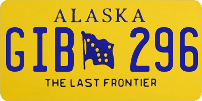 AK license plate GIB296