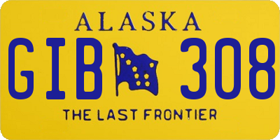 AK license plate GIB308