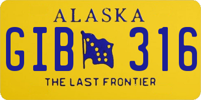 AK license plate GIB316